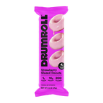 Load image into Gallery viewer, Drumroll plant-based strawberry glazed donuts pack, front
